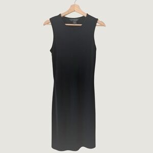 Express Vintage Black Sleeveless Sheath Midi Dress Crew Neck Size 7/8